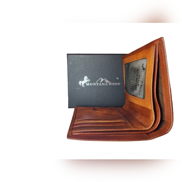 Montana West RFID Bi-Fold Men's Wallet - Picture 3 of 6